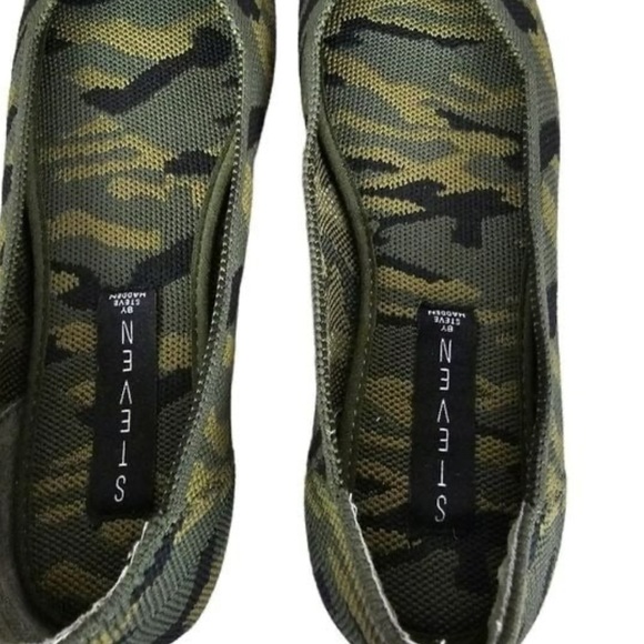 Steven Steve Madden Rosy Pointed Toe Camouflage Knit Flats Green Size 8 - Picture 6 of 8